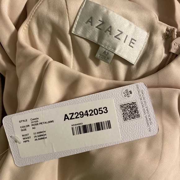 Azazie Cassia One Shoulder Bridesmaid Dress in color Rose Petal - Picture 9 of 10